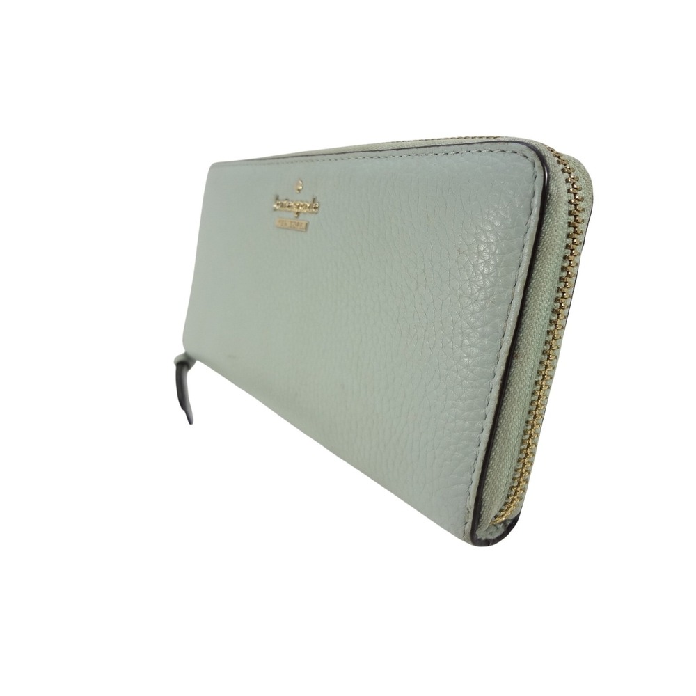 Kate Spade Light Pistachio Pebbled Leather Zip Around Continental Wallet D111 - Picture 5 of 7